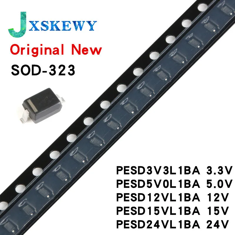 20pcs/lot 3.3V 5V 12V 15V 24V SMD ESD protection diodes BI PESD3V3L1BA PESD5V0L1BA PESD12VL1BA PESD15VL1BA PESD24VL1BA SOD-323