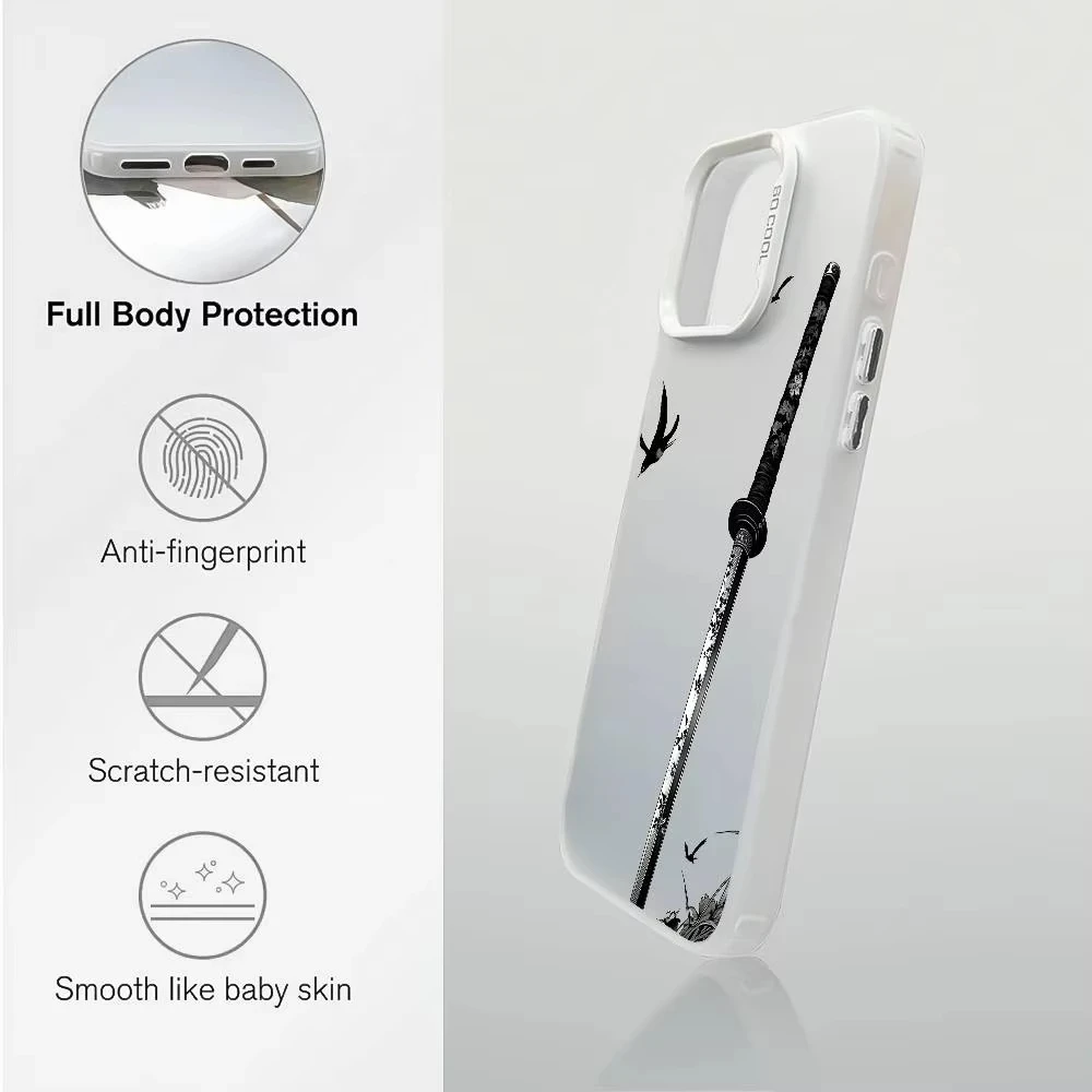 Japan Samurai Sword Fishion Phone Case For iPhone 17 Pro 16 15 14 13 12 11 Pro Max 16 Plus 16E 17 Air Shockproof Back Cover