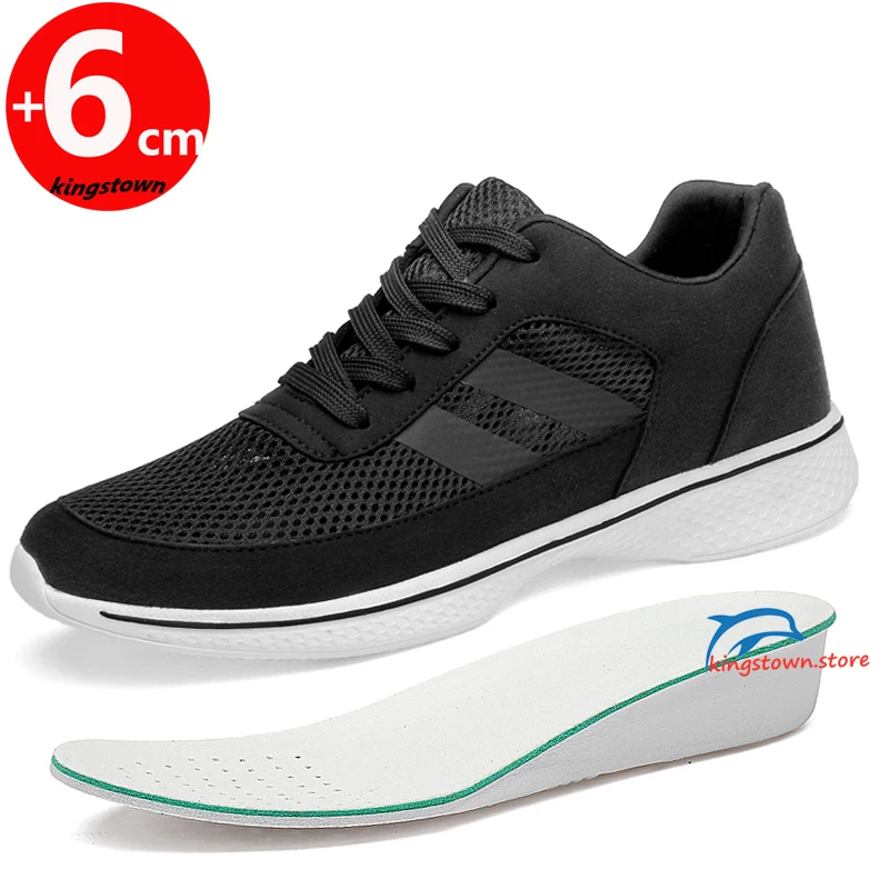 Elevator Shoes for Men with Height Booster Detachable Heel Lifts and Sneaker Style Increase Insole 6cm