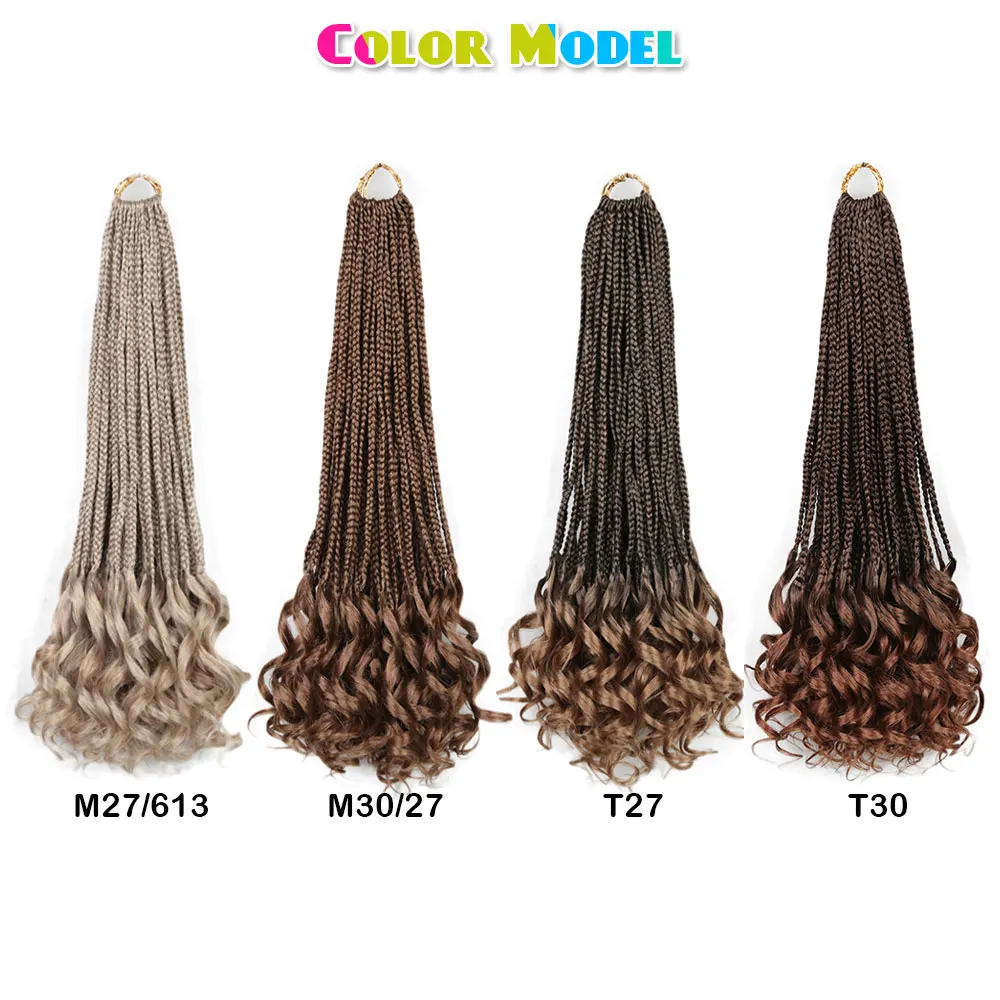 Golden Beauty French Curl Crochet Braids 20 Inch Goddess Crochet Hair Pre Looped Braiding Hair Crochet Box Braids With Curly End