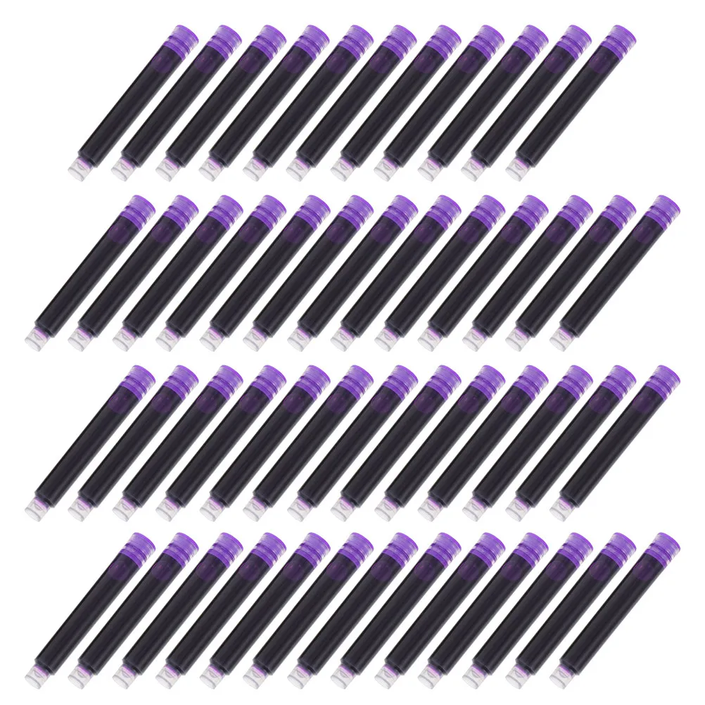 

150Pcs Purple Fountain Pen Ink Refills Easy Absorption Lightweight Compact Design Long-Lasting Color Fade-Resistant School