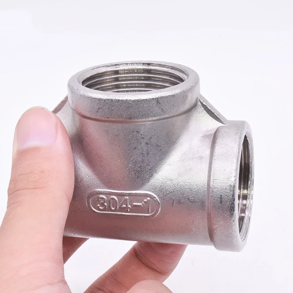 1/8 "1/4" 3/8 "1/2" 3/4 "1" 2 "3" BSP NPT Female Tee 3 cara Splitter 201 304 316 Stainless Steel pipa Fitting konektor Coupler