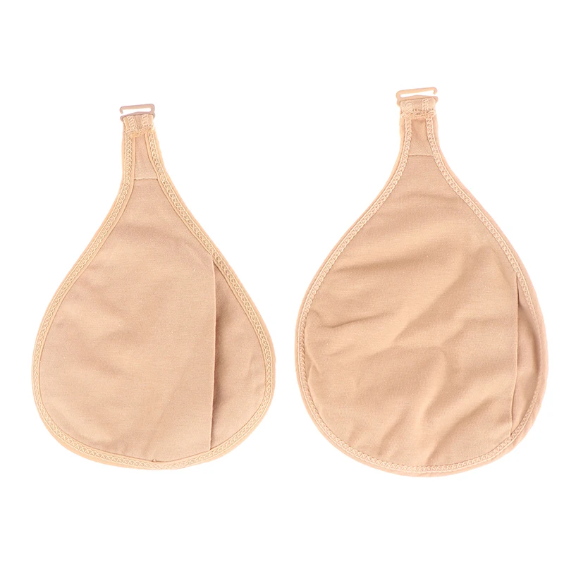 Portable Breast Prosthesis Protective Pocket Soft Breathable Hook Cotton Fake Breast Protective Case Cotton Bags for Mastectomy