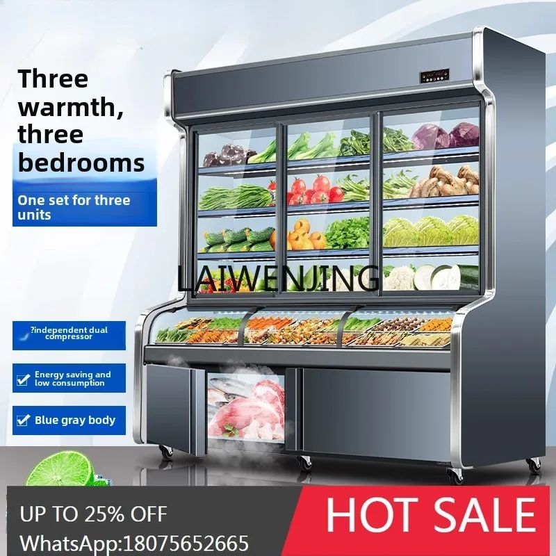 three-temperature ordering cabinet refrigerated and frozen double-temperature display cabinet