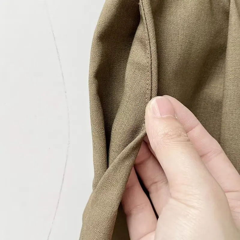 Jenny & dave inglaterra escritório senhoras retro calças femininas algodão linho moda simples cintura alta em linha reta casual