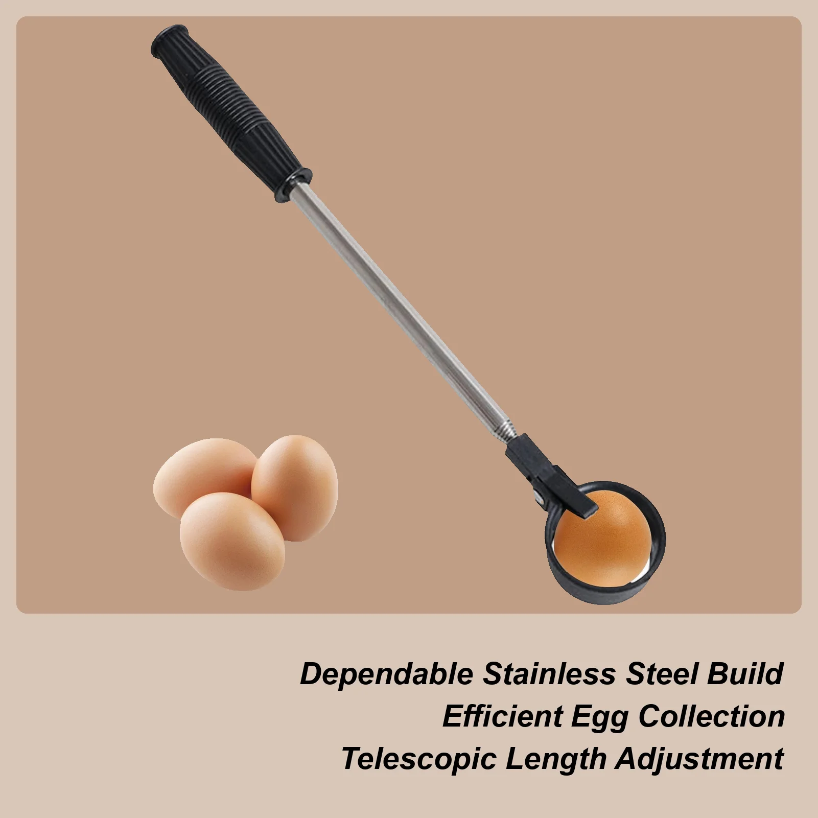 

Egg Grabber Extendable Long Egg Grabber Pick Up Equipment Stainless Steel Reaching Collector For Coop Yard Orchard Farm Poultry