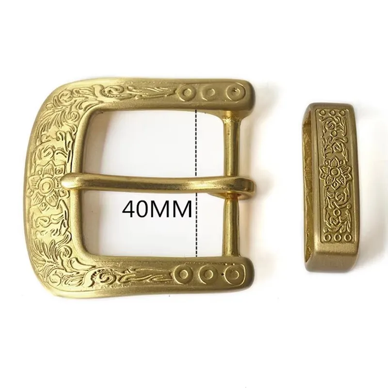 2 parts/set solid brass carve pattern beautiful metal women men DIY leather craft belt buckle set Cosplay For 3.8-3.9cm Wide bel