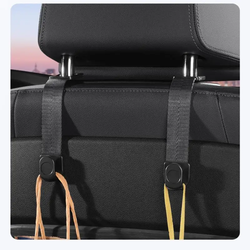 NEW 2Pcs Car Headrest Hooks Auto Seat Back Hanger for Bags Purse Cloth Car Interior Storage Accessories Fastener Holder Clips