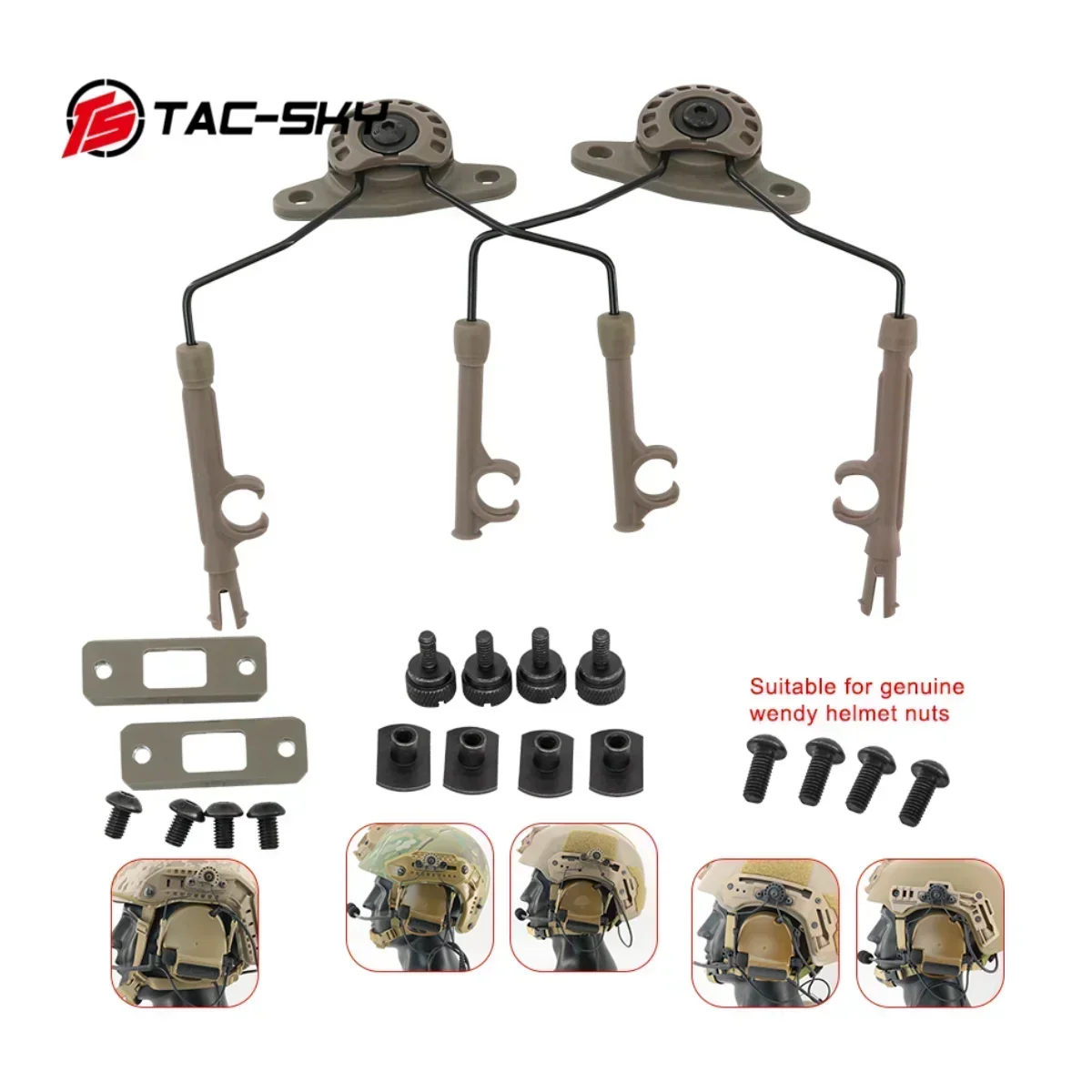 TAC-SKY MARK 2.0 Bracket for (ARC Rail/MLOK Rail/WENDY Rail Helmet) Compatible COMTA I II III Tactical Noise Canceling Headse