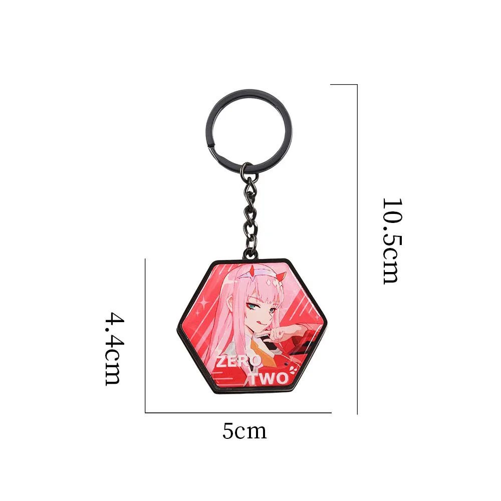 حبيبي في فرانكس 002 صفر اثنين المفاتيح على الوجهين مرآة مغناطيسية أنيمي فتاة شيطان كيرينغ قلادة مرايا ماكياج المشجعين Gi #5