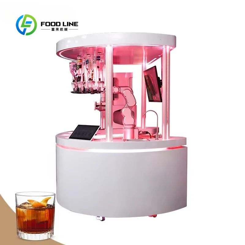 Customized New Robot Bartender Metal Vending Machine Credit Card Payment System 12 Kinds Alcohol Compressor Cooling