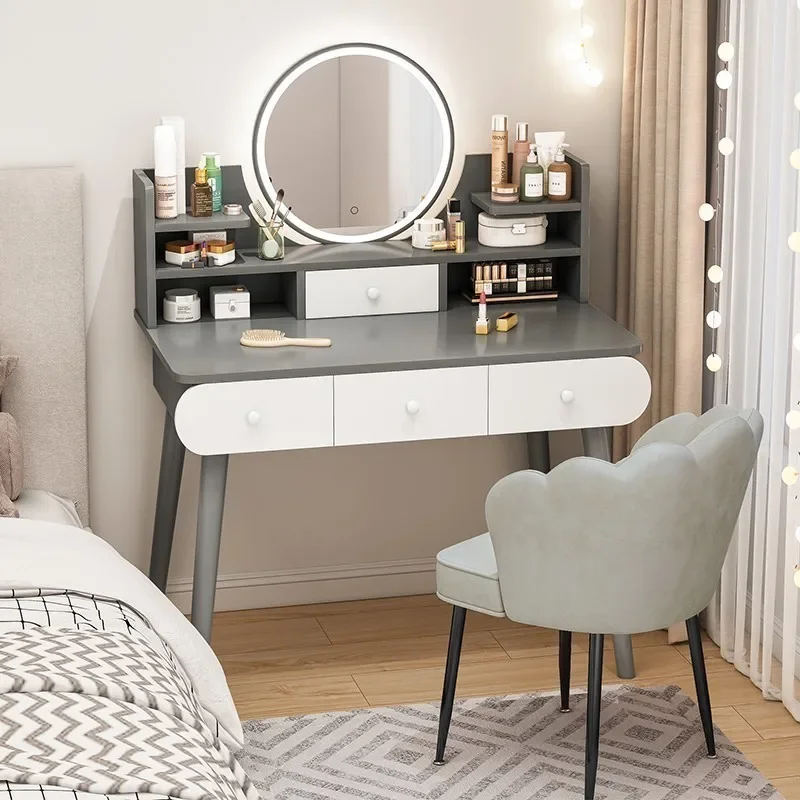 Drawer Mirror Makeup Vanity Table Women Girls Bedroom Dressing Vanity Table Storage Cabinet Coiffeuse De Chambre Furniture