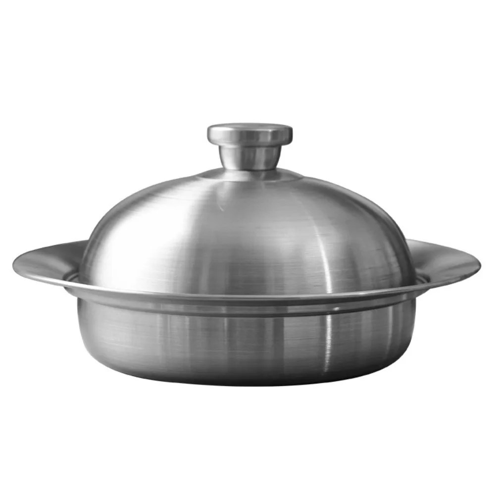 

304 Stainless Steel Flying Disc Steamer Deepened Rust-proof Steaming Tray Drop-resistant with Lid Steaming Rack Egg Custard