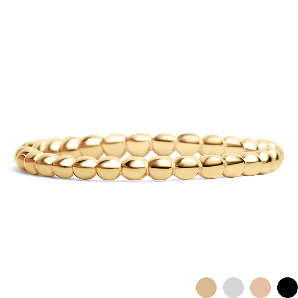 Mode Perlen Stapeln Ringe Hohe Qualität Edelstahl Männer Schmuck Geschenk Einfache Perlen Wasser Welligkeit Ring Für Frauen CSR0004