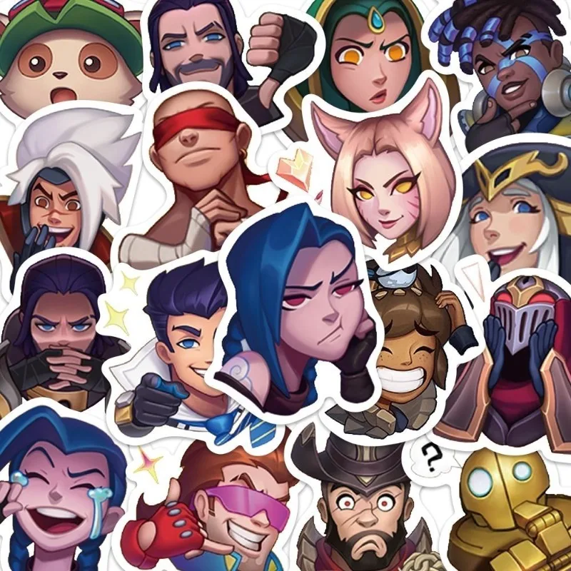 50/30/10PCS League of Legends JINX Popular Game Peripheral Emoticons Funny Iapd Phone Case Waterproof Stickers School Supplies