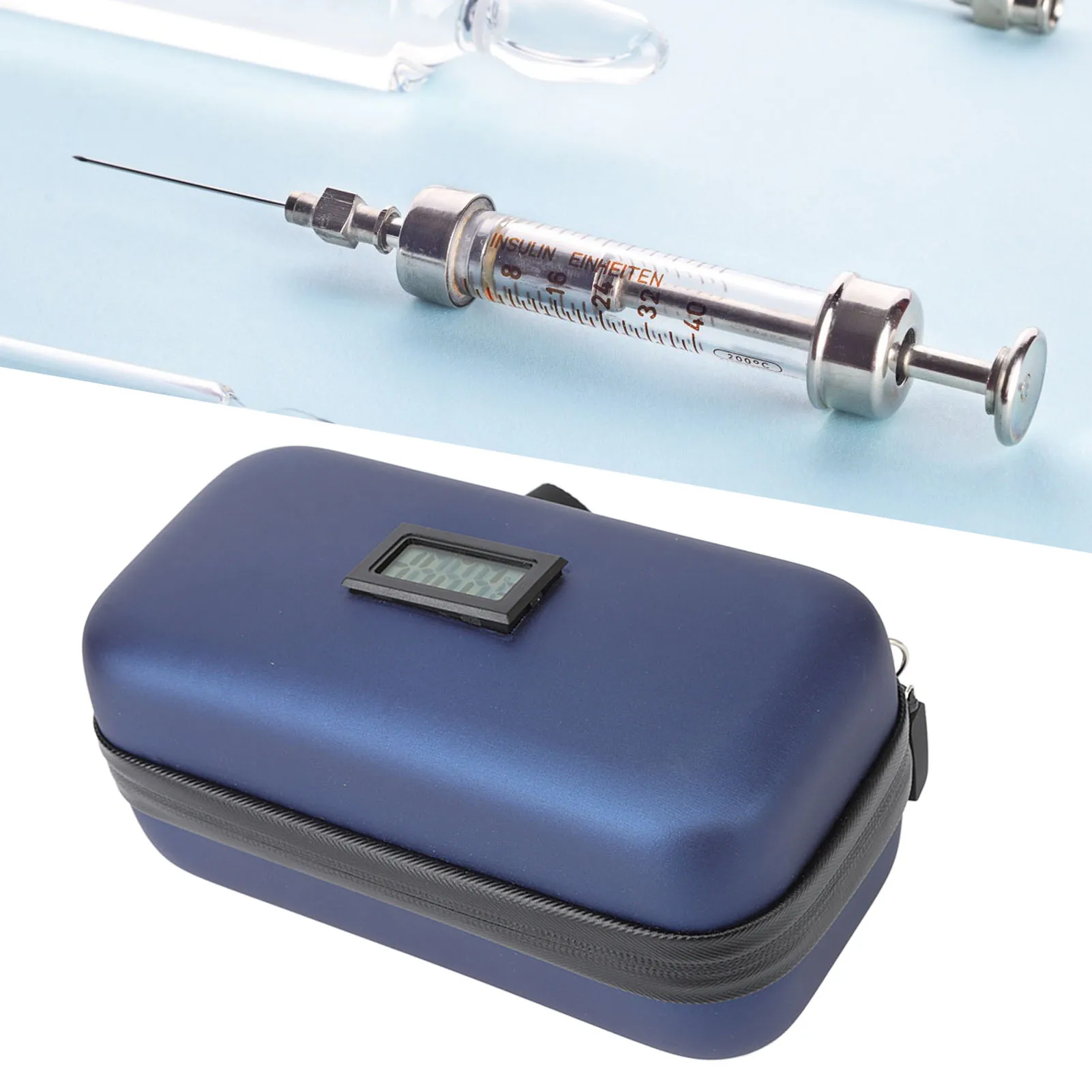 Insulin Kühltasche Insulin kühlung Trage tasche Wärme isolierung Temperatur anzeige Medizin Diabetiker liefert Mini-Reisetasche