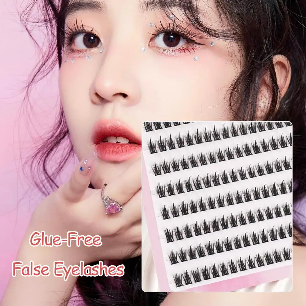 10列の自己粘着まつげ - 接着剤不要、Cカール、日本-韓国美容シリーズ、メイク初心者向け T9C9