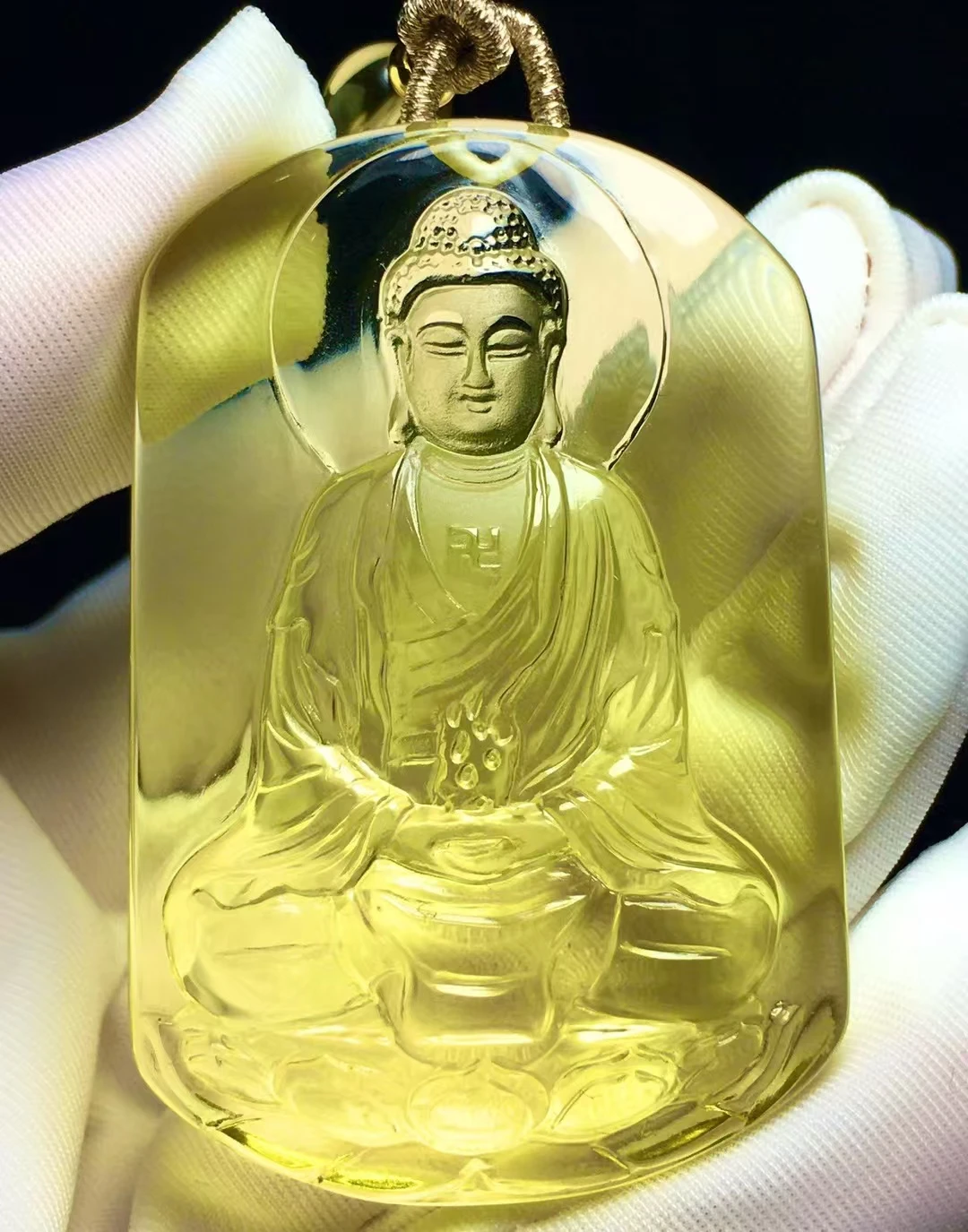 

Natural Yellow Citrine Quartz Pendant the Buddha Love 52.2/34.8/12.6mm Women Men Jewelry Citrine Wealthy Necklace AAAAA