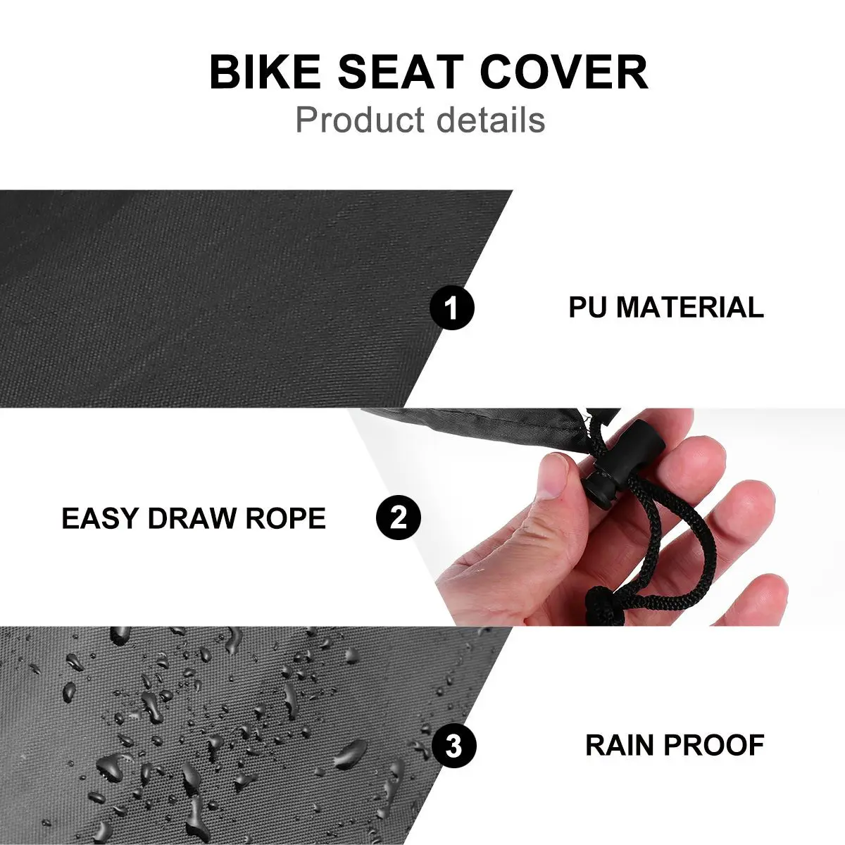 

Bike Seat Cover Waterproof Durable Design Protective Cover for Bike Saddle Rainproof Dustproof Lightweight Practical