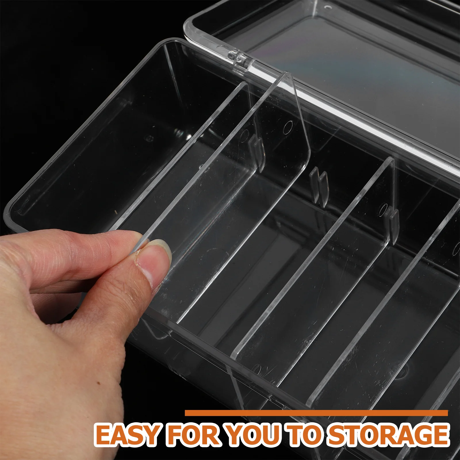 

Data Cable Storage Box Tough Plastic Cord Organizer Clear Lid Detachable Dividers For Office Home Desk Drawer Cable