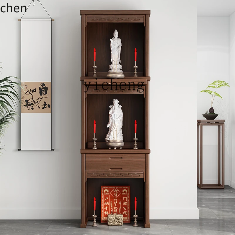 ZMLShentai Cabinet Household three-layer Buddhist niche New Chinese vertical cabinet Living room table