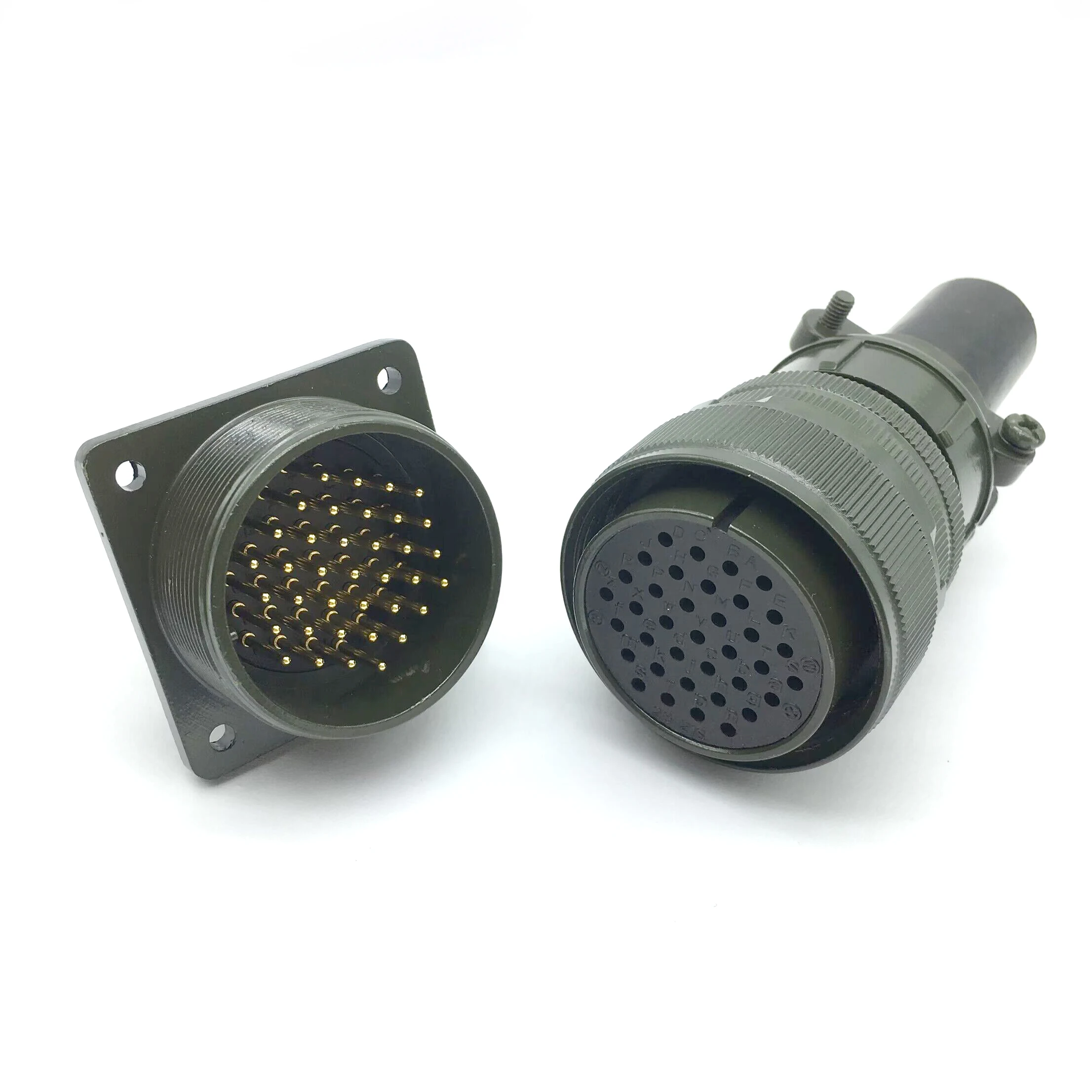 Imagem -04 - Tomada de Plugue de Aviação Padrão Americano Conector Impermeável Reto M40 Placa Dourada 37 Pinos Ms3108a2821s Ms3102a28-21p 37 Núcleos