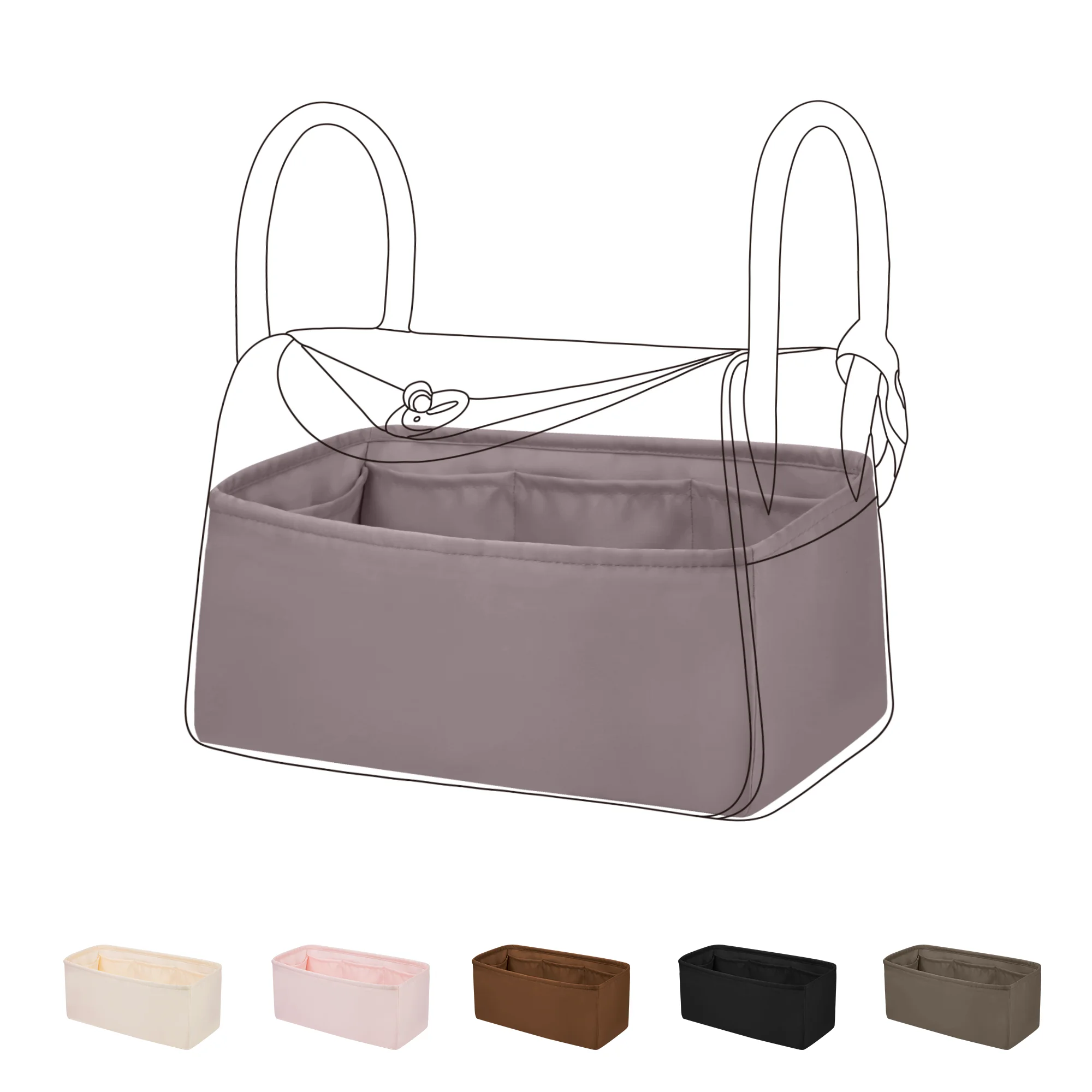 

DGAZ Purse Organizer Insert, Silky Handbag & Tote Organizer, Bag in Bag, Fits Lindy 19/26/30/34/45 Bags