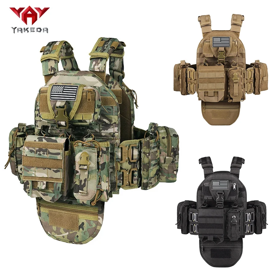 

Нагрудный жилет с системой MOLLE от YAKEDA, износостойкая и устойчивая к разрывам ткань, регулируемая конструкция с быстрым сбросом.