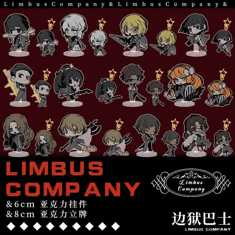 Limbus Company Anime KeyChain Ishmael DonQuixote Men Key Chain for Women Kawaii Figure Cosplay Acrylic Keyring Pendant Gifts