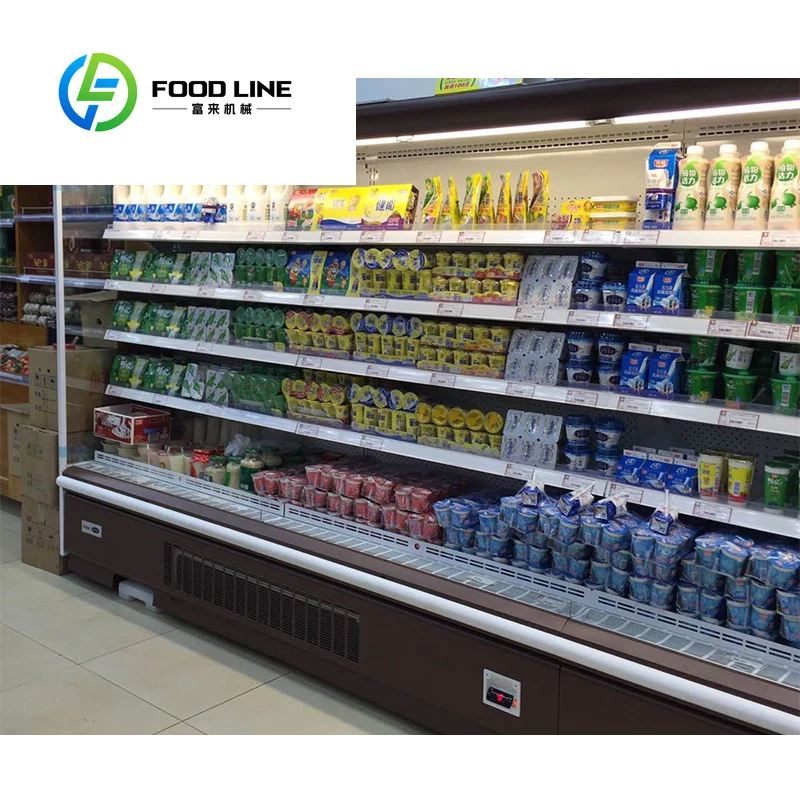 

Factory Price Commercial Multi-Deck Upright Display Fridge for Fruit Supermarket Open Air Curtain Cooler with LED Light