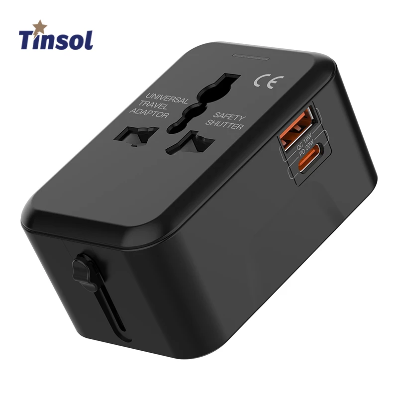 Tinsol PD 20W Fast Charger phone travel charger socket universal power adaptor socket EU/AUS/UK/US plugs Type C adapter socket