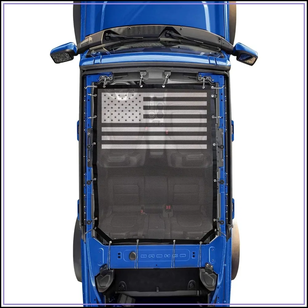 

Mesh Sun Shade Bikini Top Cover for Ford Bronco 2021-2026 4 Door - Blocks UV, Wind, Noise