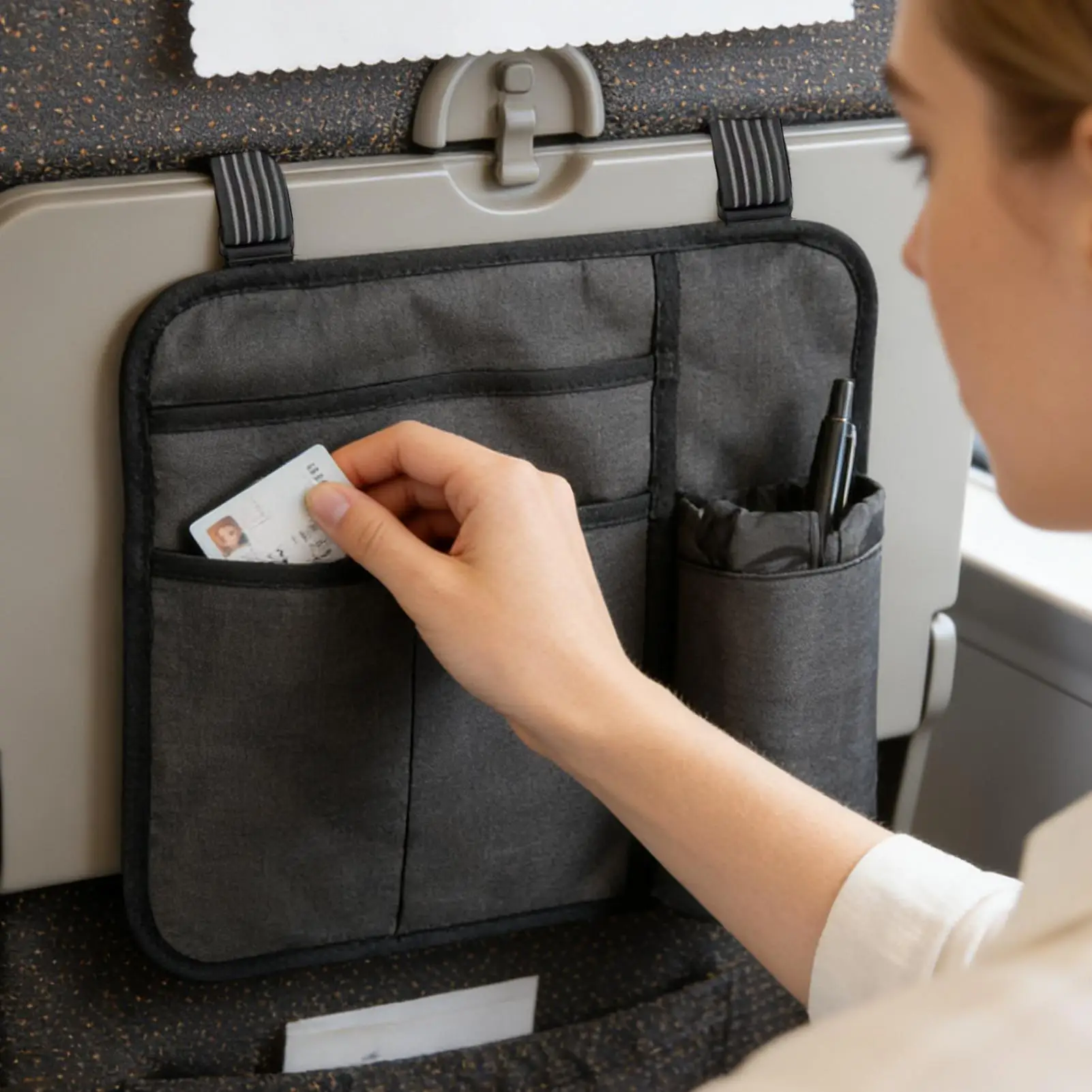 

Органайзер для сиденья автомобиля/самолета, легкий защитный чехол-органайзер на спинку сиденья, дорожная сумка для паспорта, телефона, бутылки с водой