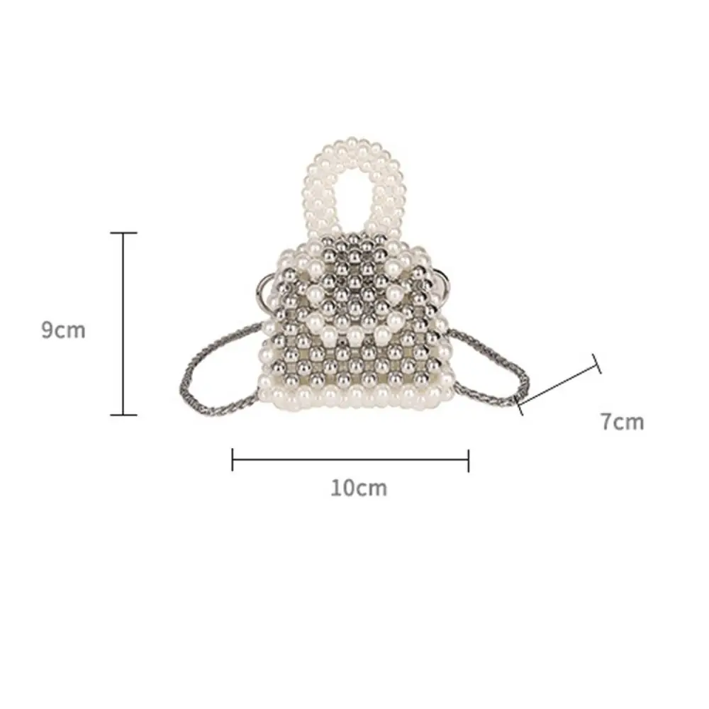 Tas Selempang Kompak Berhias Mutiara Desain Rantai Tali Bahu Bergaya Tas Bahu Bergesper Tas Tangan Serbaguna
