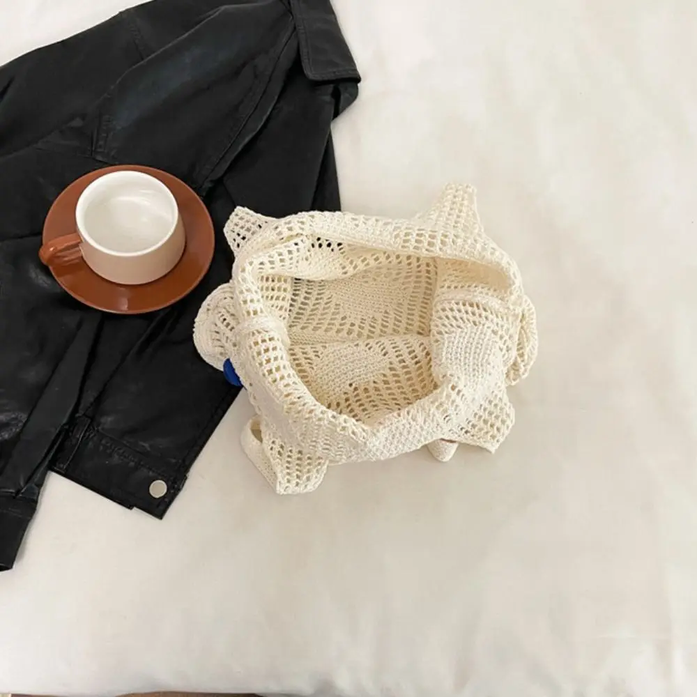 

Hollow Out Lover Heart Thread Woven Bag Beach Handbag Tote Bag Beach Bag Large Capacity Bohemian Style Hollow Shoulder Bag Girls