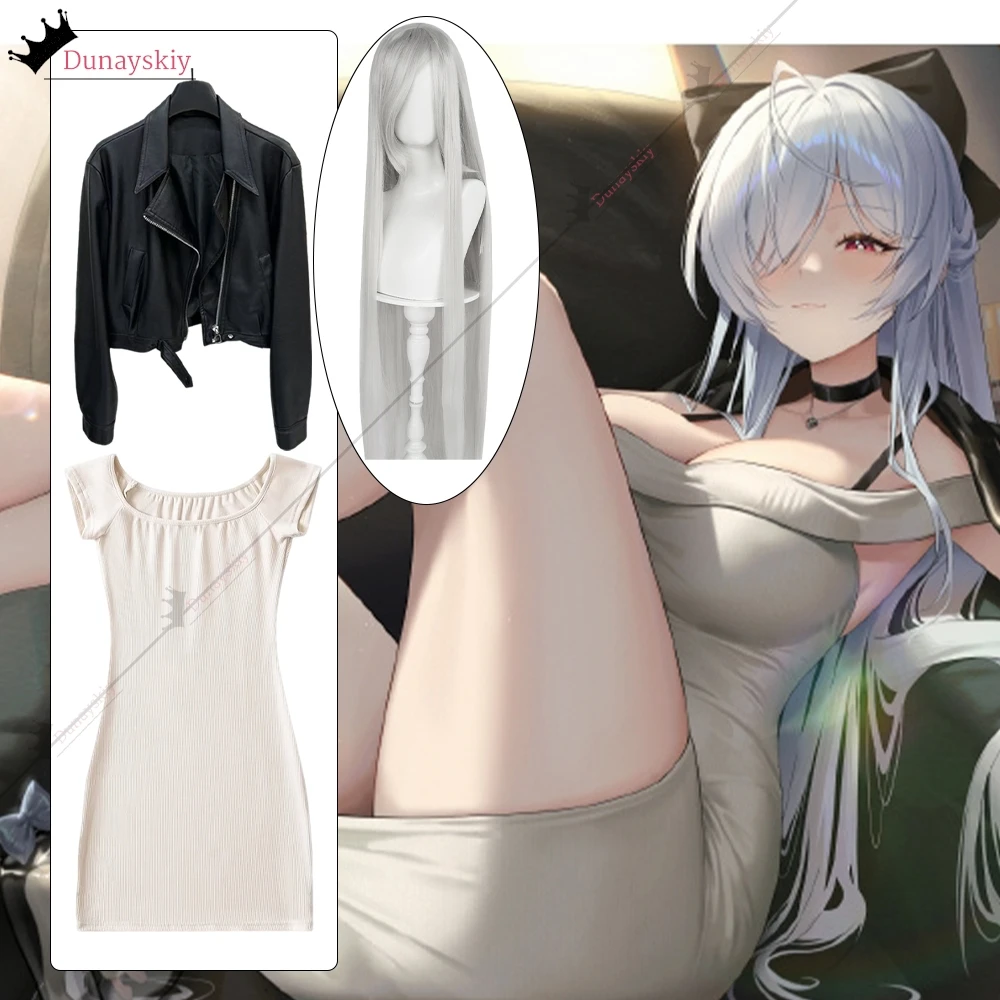 

Goddess of Victory Nikke Cinderella Cosplay Costume Bandeau Hip Skirt Cropped jacket Set Cinderella Role-play Women Sexy Dress