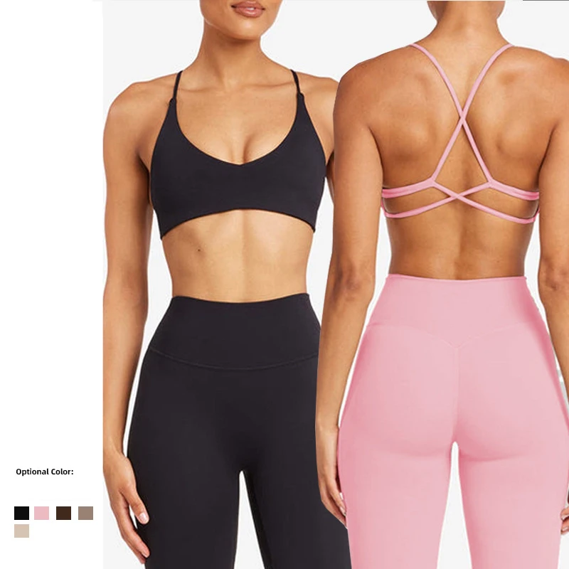 

Women's Tracksuits Yoga Sports Bra with Padded Cups, Breathable Racerback Tank Top, High-Waisted Seamless Leggings For Workout