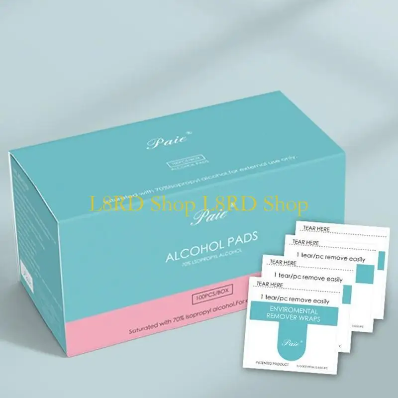 L8RD 100 ชิ้น/200 ชิ้น Degreaser สำหรับเล็บ Remover ผ้าเช็ดทำความสะอาดผ้าเช็ดปากเล็บ Cleanser