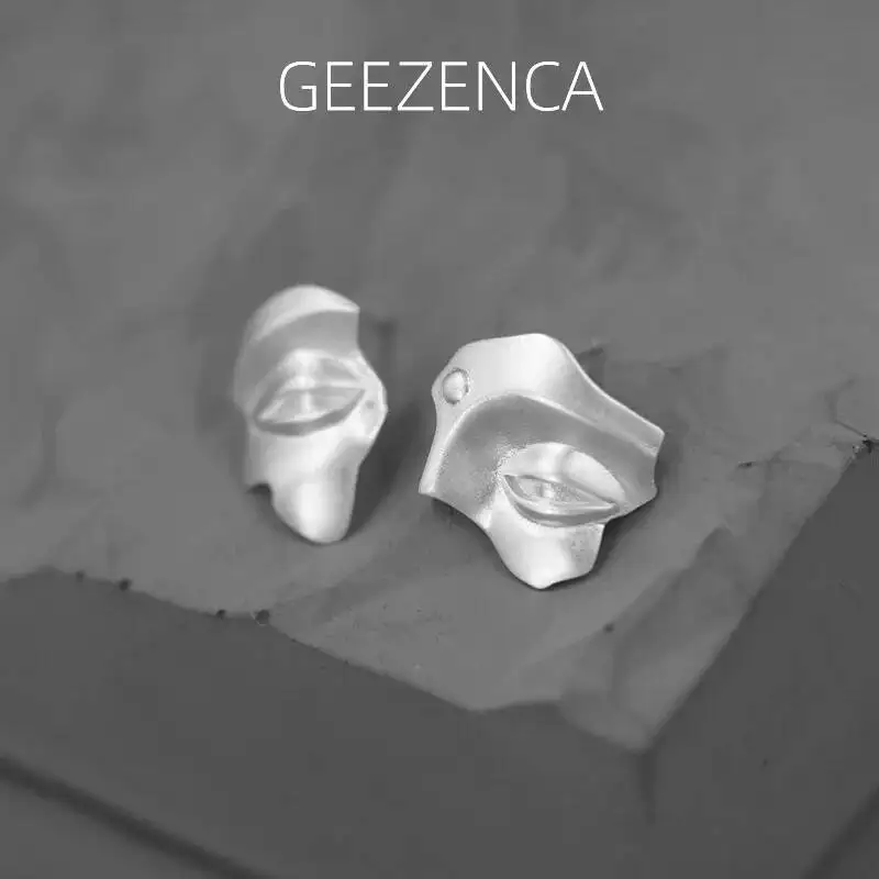 

GEEZENCA 925 Silver Buddha Statues Statement Earrings for Women Designer Style Bodhisattva Unique Lightweight Stud Earring Gift