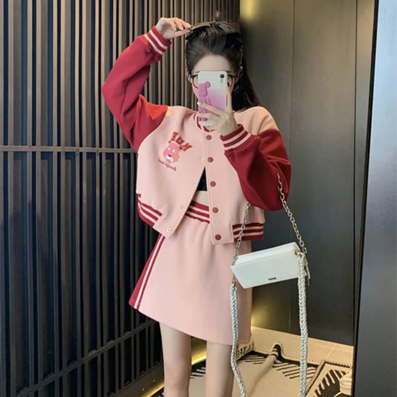 골프용품 Korean Luxury Golf Suits Women Golf Wear 2025 Spring New Two Piece Set Fashion Sports Jacket+ Golf Skirt Women Golf Clothes