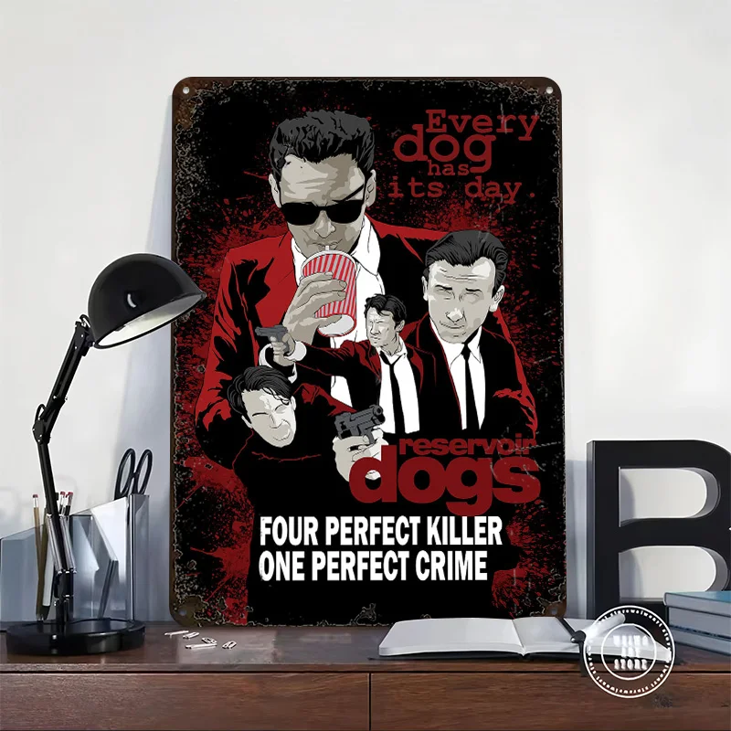 Reservoir Dogs Metal Poster Custom Wall Art Retro Vintage Tinplate Signs for Man Cave House Desk Decor Decoration Room Interior
