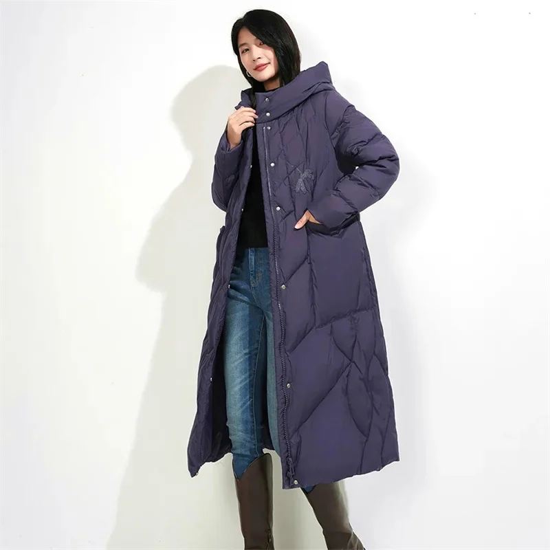 Feminino longo sobre o joelho thiened para baixo algodão jaet pão sle solto ajuste inverno nova sle versão coreana casaco outerwear