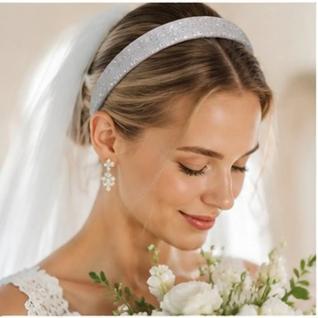 Rainbow Glitter Sequin Headband Wide Version Candy Color Hairband for Wedding Party Makeup Daily Use Female Sparkly Hair