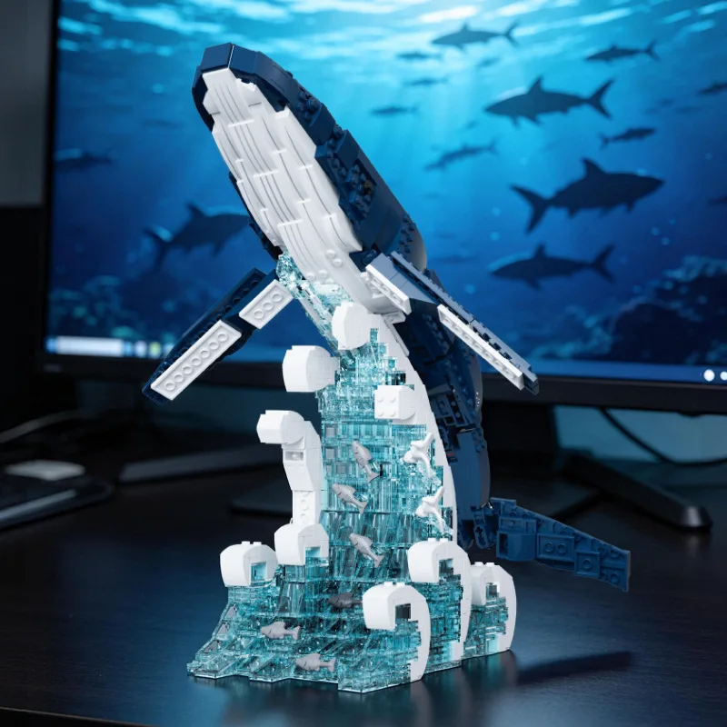 

Idea Animals Moc Building Block Construction Blue Whale Model Sets Educational Toys Brick Collection For Kids Gifts Home Decor