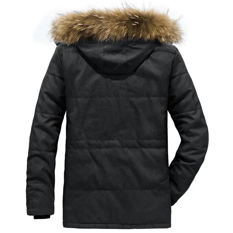 Parka à capuche avec col en fourrure pour hommes, veste d\'hiver chaude, manteau décontracté, optique, sourire, imperméable, mode, automne, nouveau