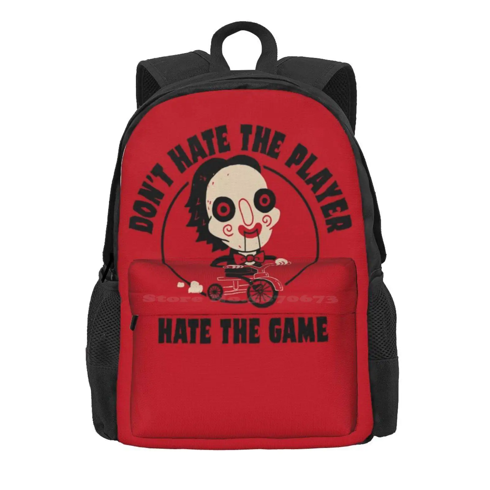 Hate The Game Hot Sale Schoolbag Backpack Fashion Bags Jigsaw Horror Movie Slasher Halloween Games Gaming Funny Cute Humor