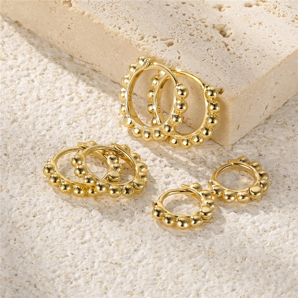 Image 6: CANNER 925 en argent Sterling Pendientes Mujer oreille os boucle Piercing boucles d'oreilles pour femmes hommes fête minimaliste cerceau boucle d'oreille Jewerl