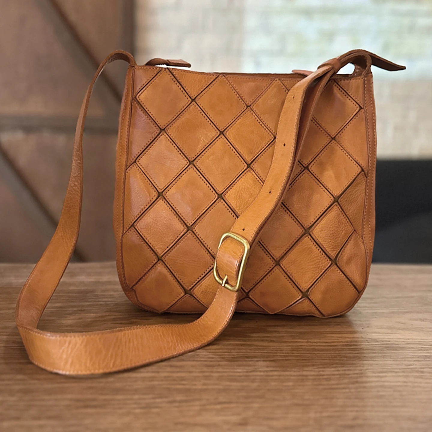 

PNDME casual vintage high-quality genuine leather stitching women's shoulder bag fashion designer handmade cowhide crossbody bag