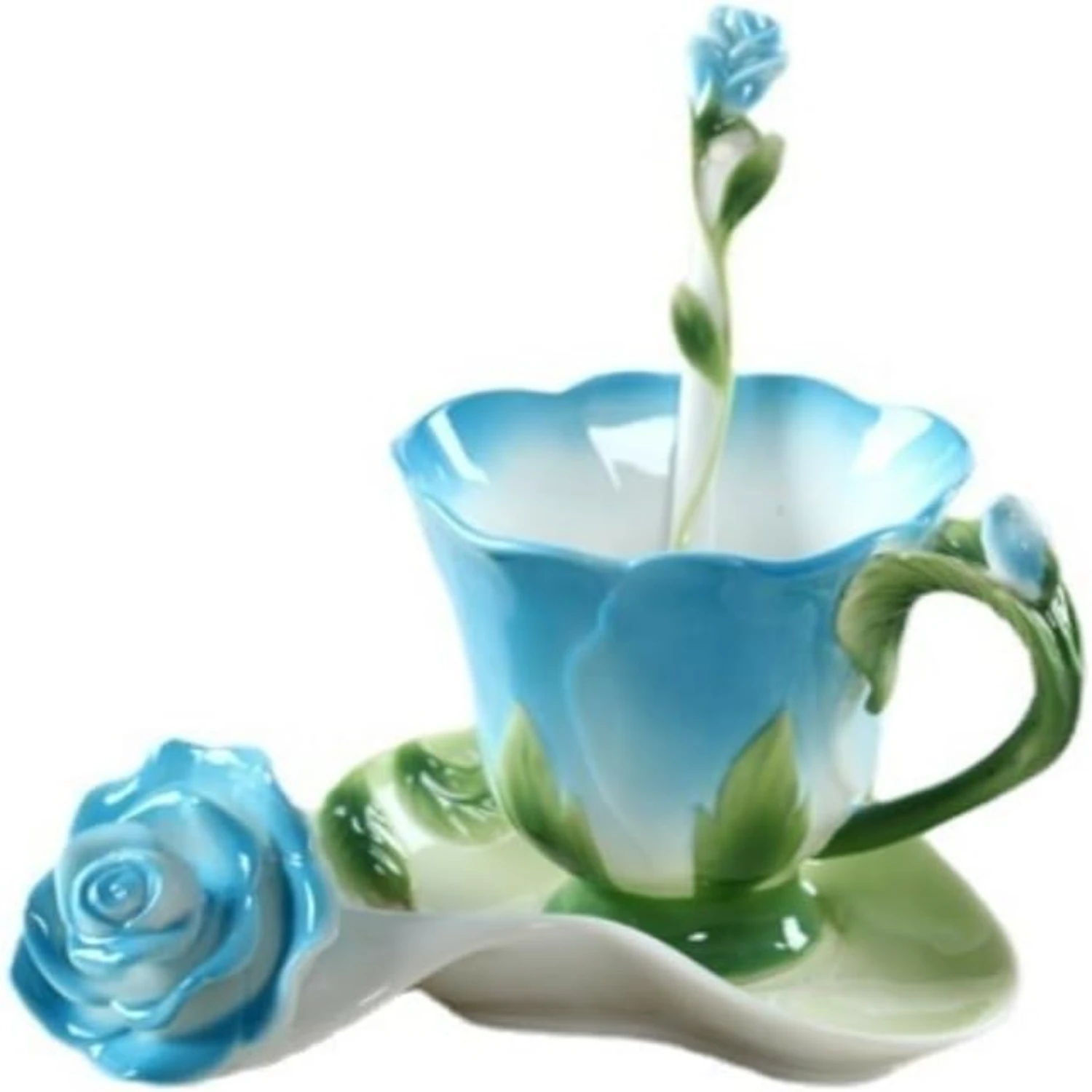 Elegant, Stylish Ceramic Coffee Mug with Fashionable Enamel Color and Unique Rose Design - Upgrade Your Afternoon Tea Experience