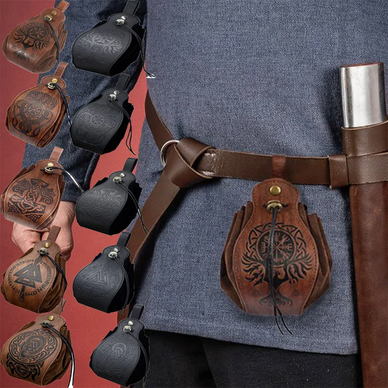

Medieval Renaissance Pouch Viking Costume Accessory Larp Drawstring Coin Purse Bag Vintage Belt Wallet Handbag For Adult